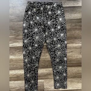 Way to Celebrate Halloween Spider Web Leggings Size 10/12